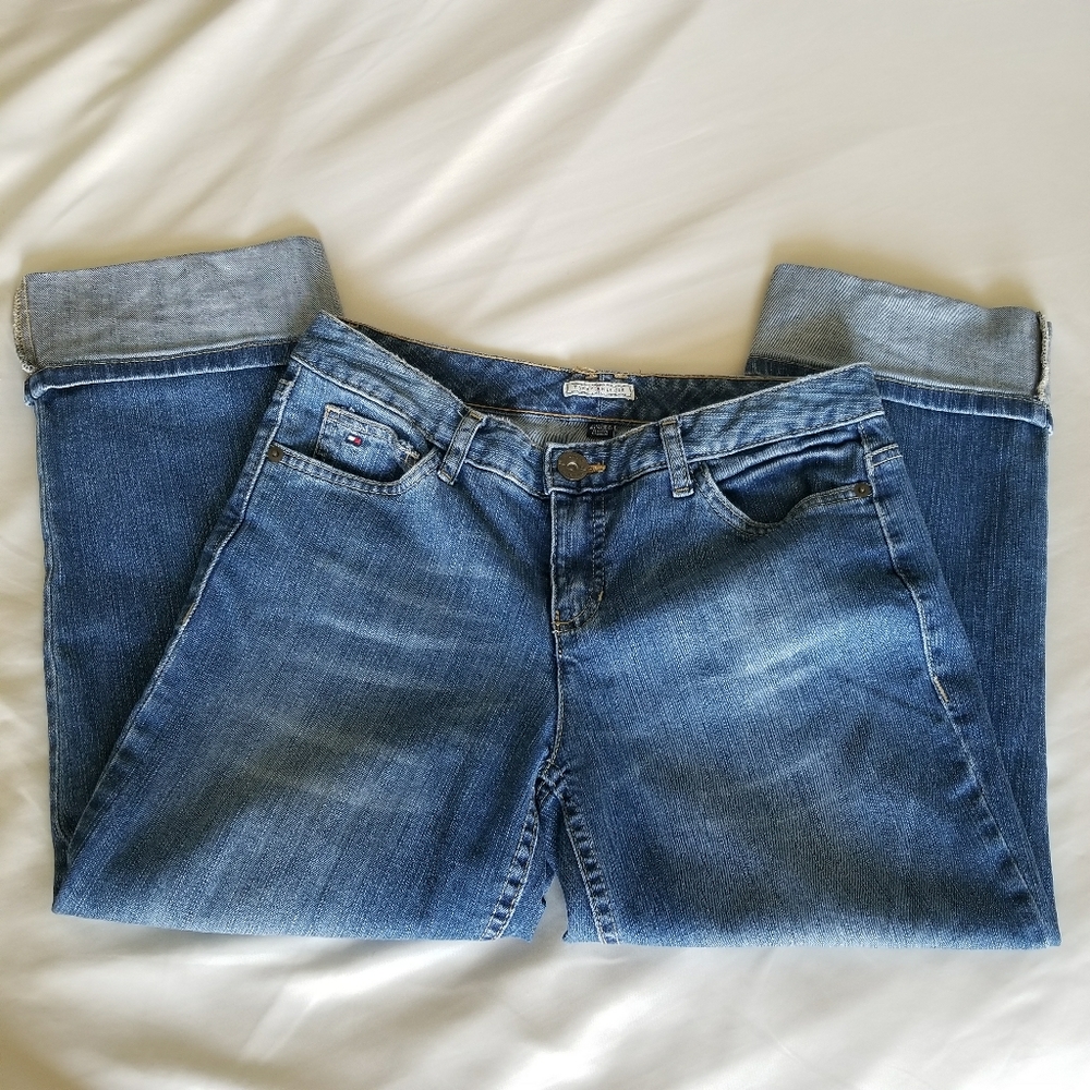 TOMMY HILFIGER Rolled Hem relaxed jeans cropped 6 vintage 2000s